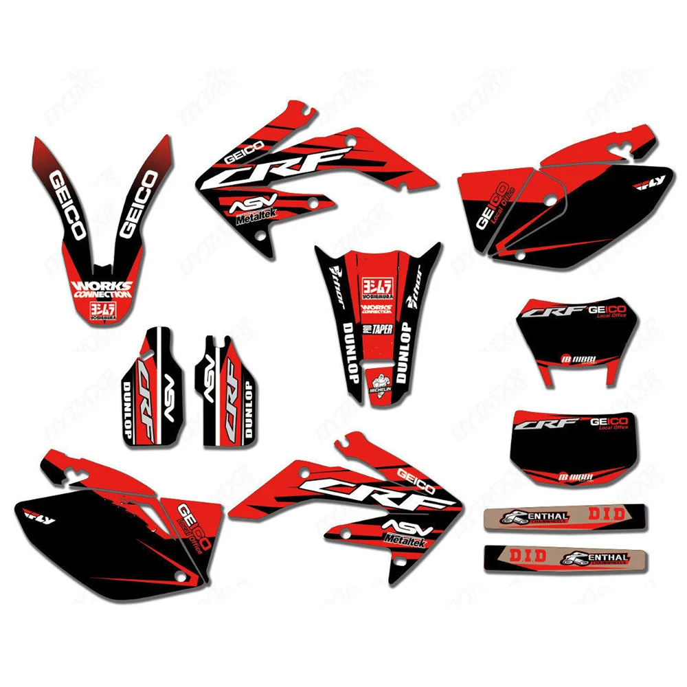 Motorcycle Graphics Backgrounds Decal Sticker Kit   CRF250X CRF 250X 2004-2012 2 - £242.48 GBP