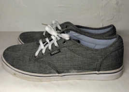 Vans Off the Wall Womens 6.5 Skateboarding Lace Up Sneakers Canvas Charcoal Grey - £14.39 GBP