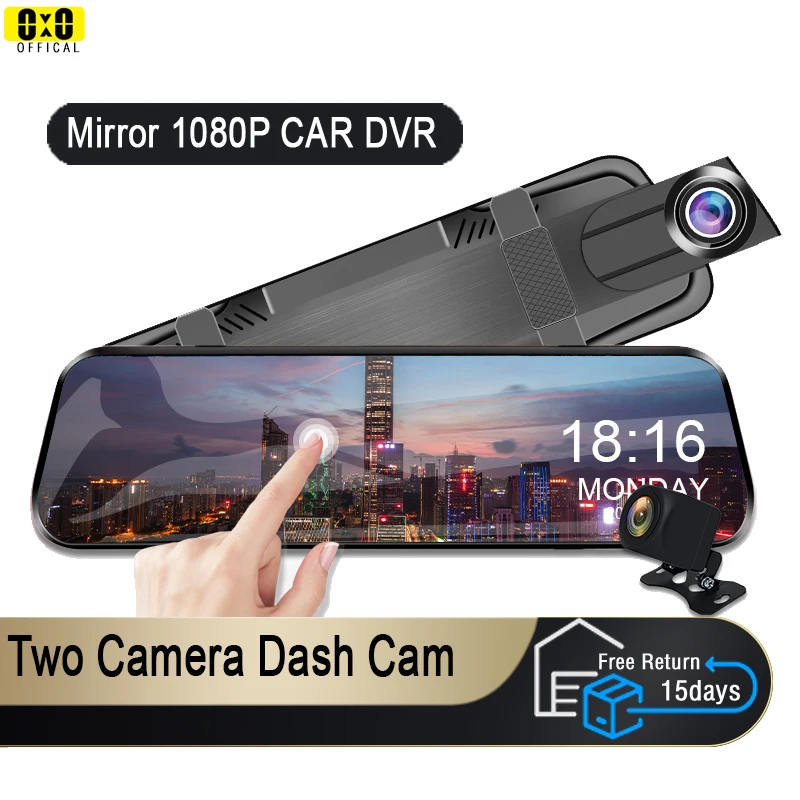 Mirror Camera for Car Touch Screen  Video Recorder Rearview mirror Dash Cam - £68.38 GBP+