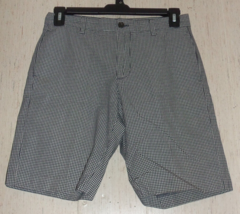 EXCELLENT MENS IZOD BLACK &amp; WHITE CHECK / PLAID SHORTS   SIZE 30 - £19.81 GBP