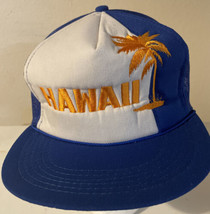 Vintage Hawaii Hat Mesh Trucker Embroidered Palm Tree - £19.05 GBP