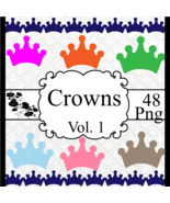 Crowns Vol. 1-Digital Clipart-Holiday-Gift Tag-T Shirt-Scrapbook-Jewelry  - $37.17 MXN