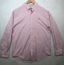 Vineyard Vines Whale Shirt Pink White Gingham Check Long Sleeved Men&#39;s M... - $19.59