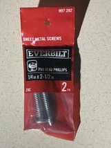 #14 x 2-1/2 in. Phillips Pan Head Zinc Plated Sheet Metal Screw (2-Pack) Everbil - £6.28 GBP