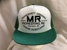 trucker hat baseball cap MR ENGINEERING INC retro vintage green snapback rave - £31.96 GBP