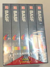 BASF 6 Hour Blank VHS Tapes Lot of 5 Tapes T-120 6 Hour Extra Quality Se... - $44.55