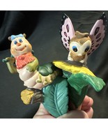 Whimsical Bug Figurines Butterfly &amp; Caterpillar Decor Garden Art 7” Pair - $20.00