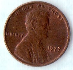 Moderately Circulated 1977 P Lincoln Penny About XF - $2.36