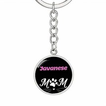 Cat Lover Keychain Gift Javanese Cat Mom Keychain Stainless Steel Or 18k Gold Ci - £43.49 GBP