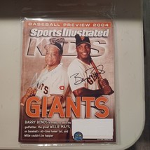 Willie Mays &amp; Barry Bonds Signed Autographed Sports Illustrated COA HOF ... - £194.87 GBP