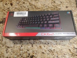 Motospeed CK62 Gaming Keyboard White w Red Switch RGB Barely Used - $44.55