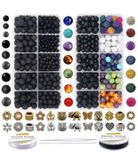 810Pcs Color Lava Rock Beads Stone Chakra Beads Spacer Beads Kit With Vo... - £33.32 GBP