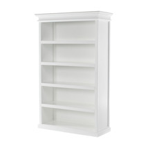 77" Antiqued White Solid Wood Five Tier Bookcase - $30,215.54 MXN
