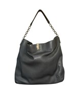 Kate Spade Purse Gray Goat Leather Handbag Chain Logo Bucket Satchel Boho - $81.22 CAD