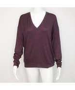 Wilfred Free Aritzia Long Sleeve Pullover Sweater Lightweight Top Plum S... - £20.95 GBP