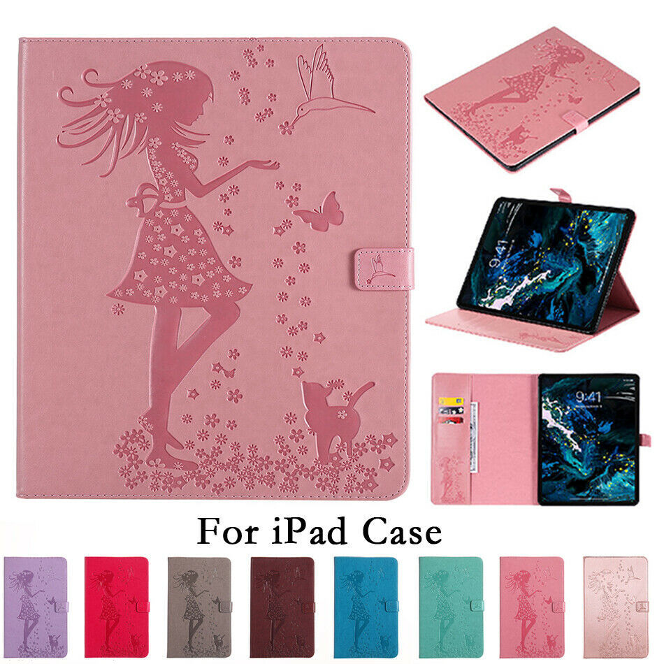 K25) Leather wallet FLIP MAGNETIC BACK cover Case for Apple iPad models