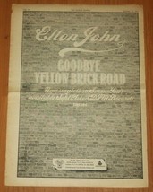 ELTON JOHN Goodbye Yellow Brick Road Original 1973 UK LP A3 Advert Ad cutting - £10.99 GBP