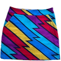 Loudmouth Multicolor Lightning Skort Skirt Women&#39;s US 4 Colorful Cotton Blend - £17.19 GBP