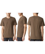 American Apparel Mens Short Sleeve Henley T-Shirt Super Soft Blended Tee... - £10.99 GBP+
