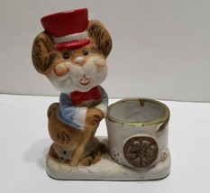 Vintage Christmas Luvkins Critters 1978 Mouse Votive Candle Jasco Hand Painted  - £16.17 GBP