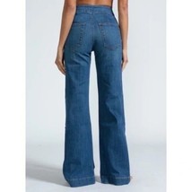 ASKK NY Brighton High Waist Wide Leg Jeans Womens Size 32 Blue Boardwalk Denim U - £64.72 GBP