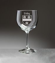 Foley Irish Coat of Arms Red Wine Glasses - Set of 4 (Sand Etched) - £54.35 GBP