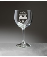 Foley Irish Coat of Arms Red Wine Glasses - Set of 4 (Sand Etched) - $93.00 CAD