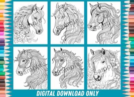 12 Printable Horse Coloring Pages - $74.54 MXN