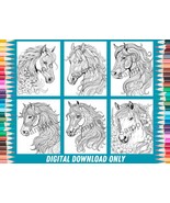 12 Printable Horse Coloring Pages - €3,42 EUR