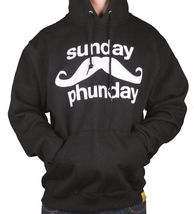 Team Phun Uomo Sunday Divertente Giorno Baffi Bianco Nero Pullover Cappu... - $26.27