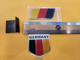 3pc Set ALUMINUM Germany Flag Emblem Sticker 3D Decal For Auto, Car Truck Bumper - £4.19 GBP