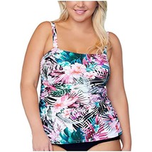 $56 RAISINS CURVE Tropical Removable Cups Adjustable Tankini Top Size 14W - £18.09 GBP