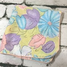 Vintage 14” Handerchief Hanky Pastel Floral Pocket Square Cloth Napkin - $11.88