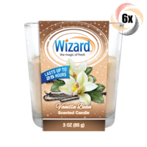 6x Candles Wizard Vanilla Bean Scented Candles | 3oz | Burns For 25 Hours! - £21.80 GBP