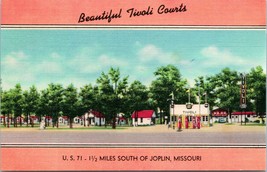 Linen Postcard Joplin Missouri MO Tivoli Courts Motel Cafe Gas Station US 71 - £21.73 GBP