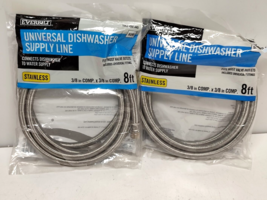 Everbilt 3/8&quot; COMP x 3/8&quot; COMP 8 ft. Universal Dishwasher Supply Line Pack of 2 - £24.85 GBP