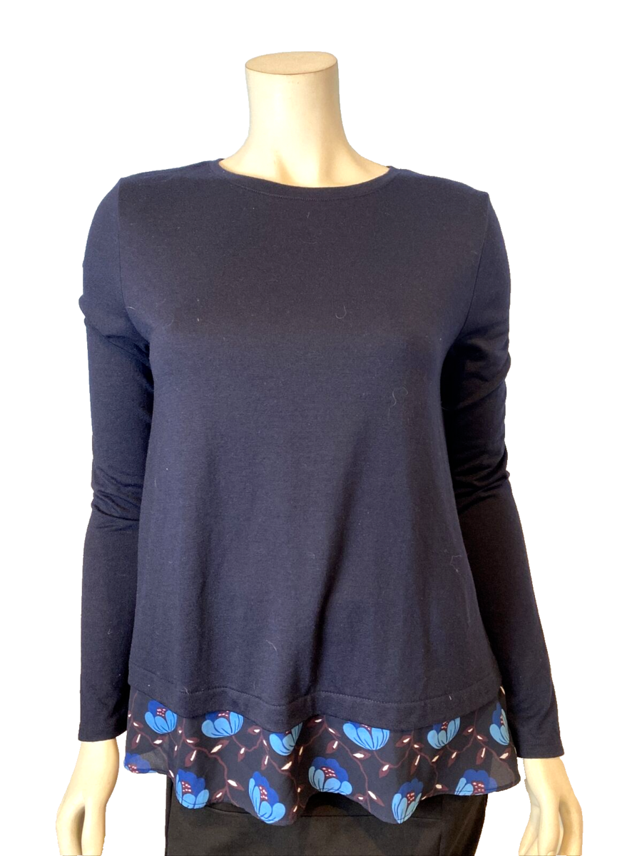 Ann Taylor Loft Navy Long Sleeve Top, Women&#39;s Size S - $12.34