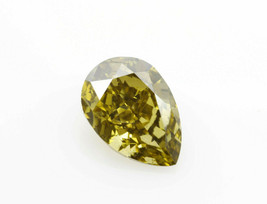 Chameleon Diamond 1.00ct Natural Loose Fancy Green Yellow Color Diamond GIA Pear - £6,217.79 GBP