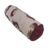 Purple Jacquard Bolster Pillow, Decorative Button, Shabby chic, 6x16&quot; - £43.43 GBP