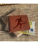 Personalized Custom Leather Engraved Slim Wallet. Gifts for Runners Men - £35.41 GBP