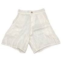 Savannah Morrow Womens Size XS Linen Walking Shorts Ivory Cream Pockets ... - $56.09