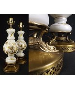 VINTAGE KOI FISH LAMPS 2 mid century table retro 1970&#39;s FROSTED GLASS fl... - $115.99