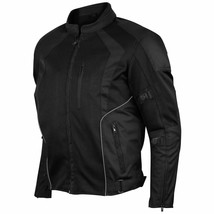 Men&#39;s Black Mesh Motorcycle Jacket with CE Armor MCJ by Vance Leather - £71.77 GBP