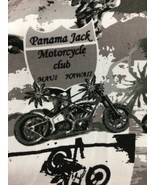 Panama Jack Hawaiian Shirt Men&#39;s Large Motorcycle Club Hawaiian Tiki Gre... - £22.74 GBP