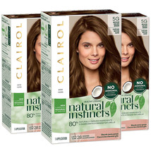3-New Natural Instincts Clairol Non-Permanent Hair Color, 5G Medium Golden Brown - £31.46 GBP