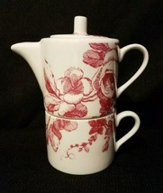 Beautiful Floral Tea for One Teapot and Cup by Rosanna White &amp; Dark Rose Design - £14.90 GBP