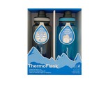 Thermoflask Water Bottle 2pk Black/Blue 32oz Leak Proof Motivational Mar... - £15.92 GBP