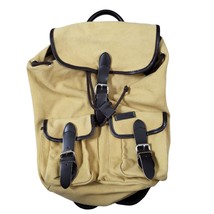 Ossington Canvas Khaki Brown Leather Accents Boho Natural Backpack Bag E... - £10.98 GBP