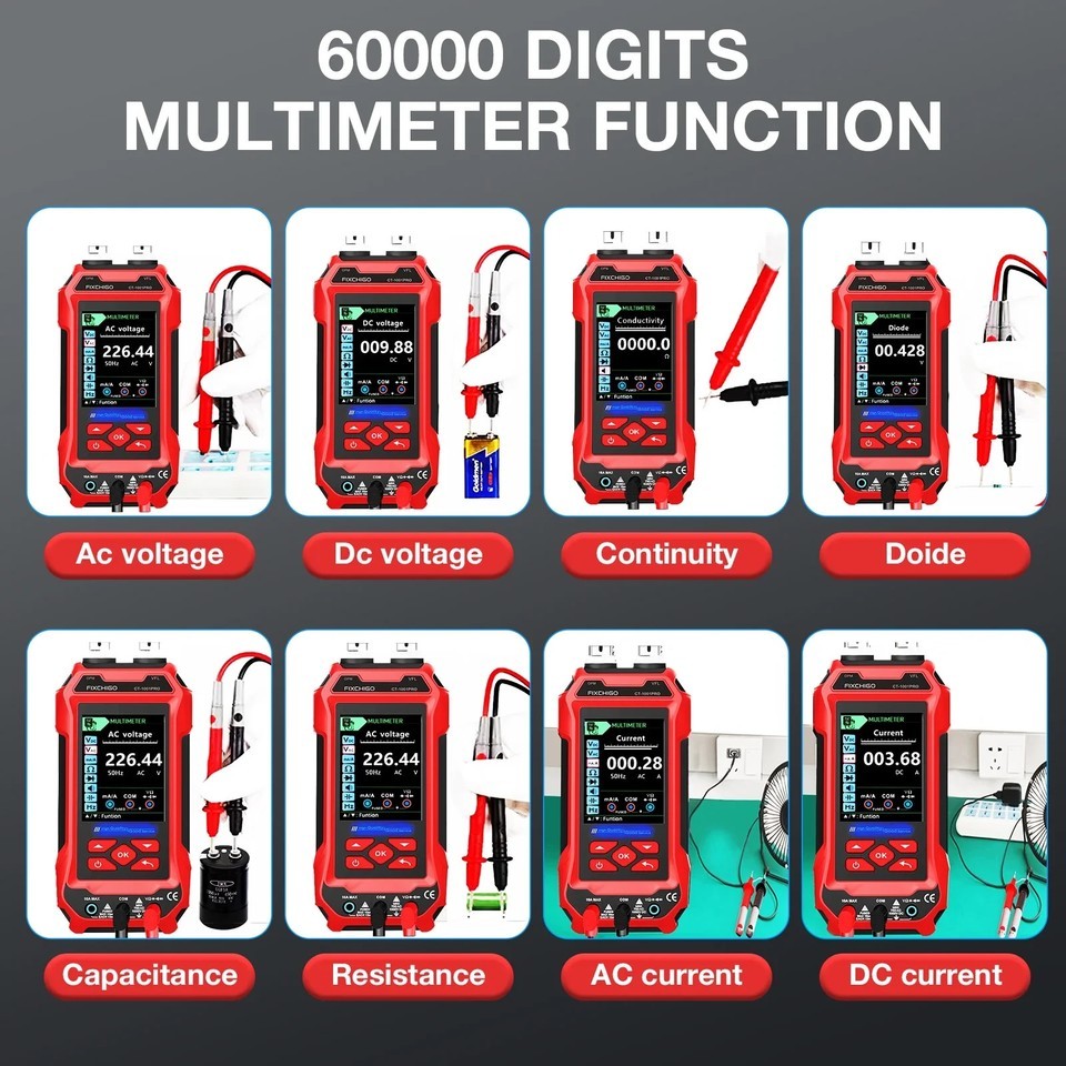 New/Sealed FIXCHIGO MT0003-RD Red Multifunctional Network Cable Tester Item image 8