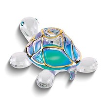 Glass Baron Tiffany the Turtle Handcrafted Glass Figurine with 22k Gold Trim - £34.86 GBP